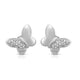 Load image into Gallery viewer, Jewelili Butterfly Stud Earrings with Round Natural White Diamonds in Sterling Silver View 4
