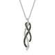 Load image into Gallery viewer, Jewelili Sterling Silver With 1/4 CTTW Green Natural Diamond Swirl Pendant Necklace
