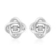 Load image into Gallery viewer, Jewelili Stud Earrings with Natural White Round Diamonds in Sterling Silver View 2
