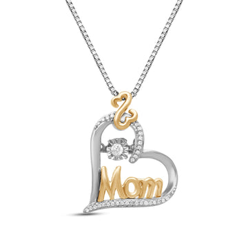 Jewelryweb 10k Gold Mom With Heart Pendant