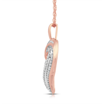 Jewelili 10K Rose Gold With 1/4 CTTW Natural 