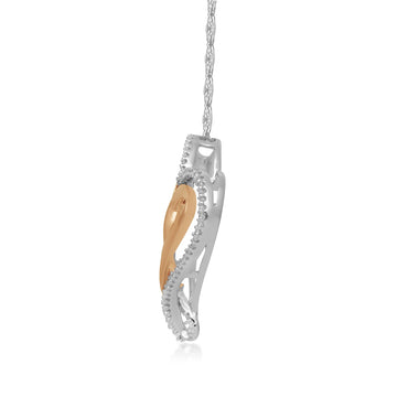 Jewelili 10K Rose Gold and Sterling Silver Wi