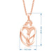 Load image into Gallery viewer, Jewelili Parents and One Child Family Heart Pendant Necklace in 14K Rose Gold over Sterling Silver View 4
