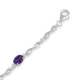 Load image into Gallery viewer, Jewelili Link Bracelet with Amethyst in Sterling Silver View 1
