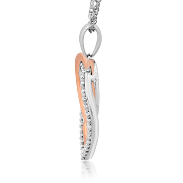 Jewelili 14K Rose Gold over Sterling Silver W