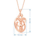 Load image into Gallery viewer, Jewelili Parents and Three Children Family Heart Pendant Necklace in 14K Rose Gold over Sterling Silver View 4
