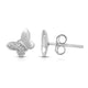 Load image into Gallery viewer, Jewelili Butterfly Stud Earrings with Round Natural White Diamonds in Sterling Silver View 5
