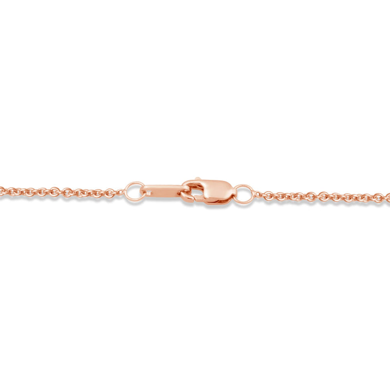 Jewelili Twisted Pendant Necklace with Natural White and Cognac Diamonds in Rose Gold over Sterling Silver View 3