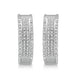 Load image into Gallery viewer, Jewelili Hoop Earrings with Diamonds in Sterling Silver 1/4 CTTW View 3
