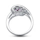 Load image into Gallery viewer, Jewelili Ring with Cushion Shape Amethyst and Created White Sapphire in Sterling Silver View 3
