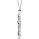 Load image into Gallery viewer, Jewelili Sterling Silver with Round and Marquise Shape Amethyst Cross Pendant Necklace
