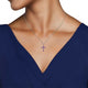 Load image into Gallery viewer, Jewelili Sterling Silver with Round and Marquise Shape Amethyst Cross Pendant Necklace
