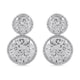 Load image into Gallery viewer, Jewelili Dangle Earrings with Round Cubic Zirconia in 10K White Gold View 2
