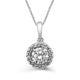 Load image into Gallery viewer, Jewelili Zirconia Halo Pendant Necklace in Sterling Silver 
