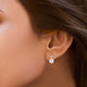 Load image into Gallery viewer, Jewelili 10K Yellow Gold with Pearl and Cubic Zirconia Stud Earrings
