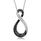 Load image into Gallery viewer, Jewelili Sterling Silver With 3/8 CTTW Treated Black Diamonds and Natural White Round Diamonds Infinity Pendant Necklace
