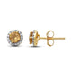 Load image into Gallery viewer, Jewelili Stud Earrings with Yellow Citrine and Natural White Diamonds in 10K Yellow Gold 1/10 CTTW 
