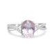 Load image into Gallery viewer, Jewelili Sterling Silver Oval Cut Morganite and Round Created White Sapphire Twisted Halo Engagement Ring

