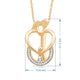 Load image into Gallery viewer, Jewelili Parents with One Child Family Pendant Necklace with Diamonds in 18K Yellow Gold over Sterling Silver 1/10 CTTW View 4
