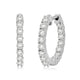 Load image into Gallery viewer, Jewelili Hoop Earrings with Cubic Zirconia in Sterling Silver View 1
