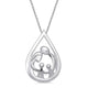 Load image into Gallery viewer, Jewelili Sterling Silver With Parent and Two Children Family Teardrop Pendant Necklace
