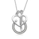 Load image into Gallery viewer, Jewelili Sterling Silver 1/10 CTTW Diamonds Parents with Two Children Pendant Necklace
