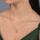 Load image into Gallery viewer, Jewelili 10K Yellow Gold With 1/10 CTTW Natural White Round Diamonds Cross Pendant Necklace
