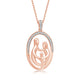 Load image into Gallery viewer, Jewelili Parents with One Child Family Pendant Necklace with Natural White Round Diamonds in 14K Rose Gold over Sterling Silver 1/10 CTTW View 1
