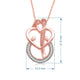 Load image into Gallery viewer, Jewelili Parents with Two Children Pendant Necklace with Diamonds in 14K Rose Gold over Sterling Silver 1/10 CTTW View 4
