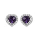 Load image into Gallery viewer, Jewelili Sterling Silver Over Brass with Heart Shape Amethyst and Round Cubic Zirconia Jewelry Set
