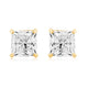 Load image into Gallery viewer, Jewelili Stud Earrings with Princess Cut Cubic Zirconia in 10K Yellow Gold View 2
