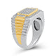 Load image into Gallery viewer, Jewelili Yellow Gold over Sterling Silver With 1/2 CTTW Natural White Round Diamonds Men&#39;s Ring

