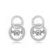 Load image into Gallery viewer, Jewelili Sterling Silver With Natural White Diamond Accent Dancing Diamond Dangle Earrings
