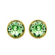 Load image into Gallery viewer, Jewelili 10K Yellow Gold With Round Peridot Cubic Zirconia Crystal Stud Earrings
