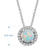 Load image into Gallery viewer, Jewelili Sterling Silver with Created Opal and Created White Sapphire Halo Pendant Necklace
