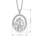 Load image into Gallery viewer, Jewelili Sterling Silver With 1/10 CTTW Natural White Diamonds Parent and Four Children Family Necklace Pendant
