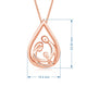 Load image into Gallery viewer, Jewelili 14K Rose Gold Over Sterling Silver With Parent and One Child Family Teardrop Pendant Necklace
