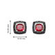 Load image into Gallery viewer, Jewelili Stud Earrings with Created Ruby, Treated Black Diamonds and White Diamonds in Sterling Silver View 5
