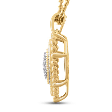 Jewelili Yellow Gold over Sterling Silver Wit