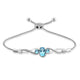 Load image into Gallery viewer, Jewelili Bolo Bracelet with Swiss Blue Topaz and Created White Sapphire in Sterling Silver
