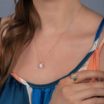Jewelili 10K Yellow Gold with Cubic Zirconia 