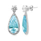 Load image into Gallery viewer, Jewelili Sterling Silver with Simulated Aquamarine and Cubic Zirconia Dangle Earrings
