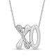 Load image into Gallery viewer, Jewelili XO Pendant Necklace with Natural White Round Diamonds in Sterling Silver 1/10 CTTW 
