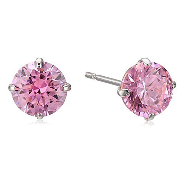 Vintage 10k outlet white gold drop earings with pink stones