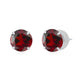 Load image into Gallery viewer, Jewelili Cubic Zirconia Solitaire Stud Earrings with Round Cut Ruby in 10K White Gold 
