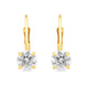 Load image into Gallery viewer, Jewelili Lever Back Earrings with Round Cubic Zirconia in 10K Yellow Gold View 2
