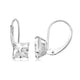 Load image into Gallery viewer, Jewelili Princess Shape Leverback Earrings with Cubic Zirconia in 10K White Gold View 3
