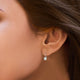 Load image into Gallery viewer, Jewelili Princess Shape Leverback Earrings with Cubic Zirconia in 10K White Gold View 4
