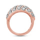 Load image into Gallery viewer, Jewelili Rose Gold Over Sterling Silver with 1/4 CTTW Miracle Plated Natural White Round Diamonds Anniversary Ring
