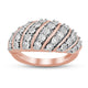 Load image into Gallery viewer, Jewelili Rose Gold Over Sterling Silver with 1/4 CTTW Miracle Plated Natural White Round Diamonds Anniversary Ring
